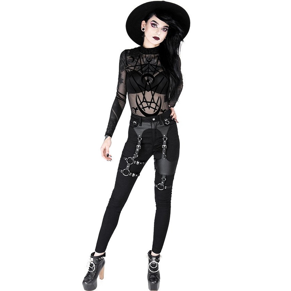 Restyle - Harness Hose Skinny Fit - L - Schwarz